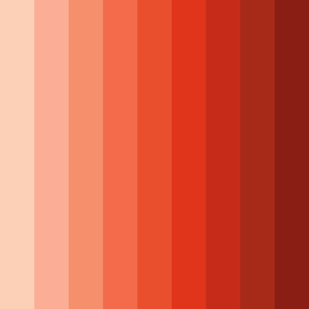 Download shades of coral color palette PNG image (square)