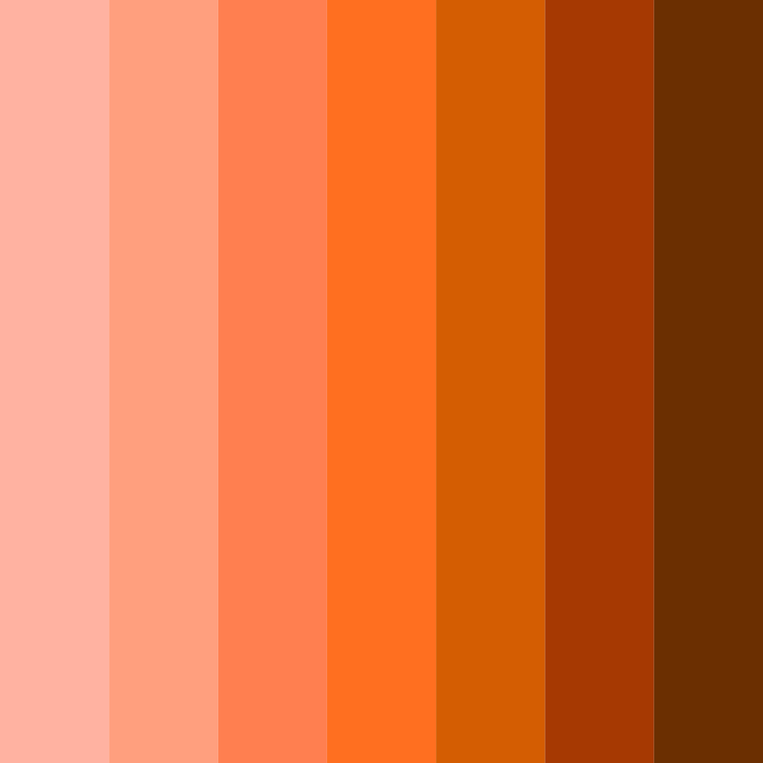 Download shades of orange color palette PNG image (square)