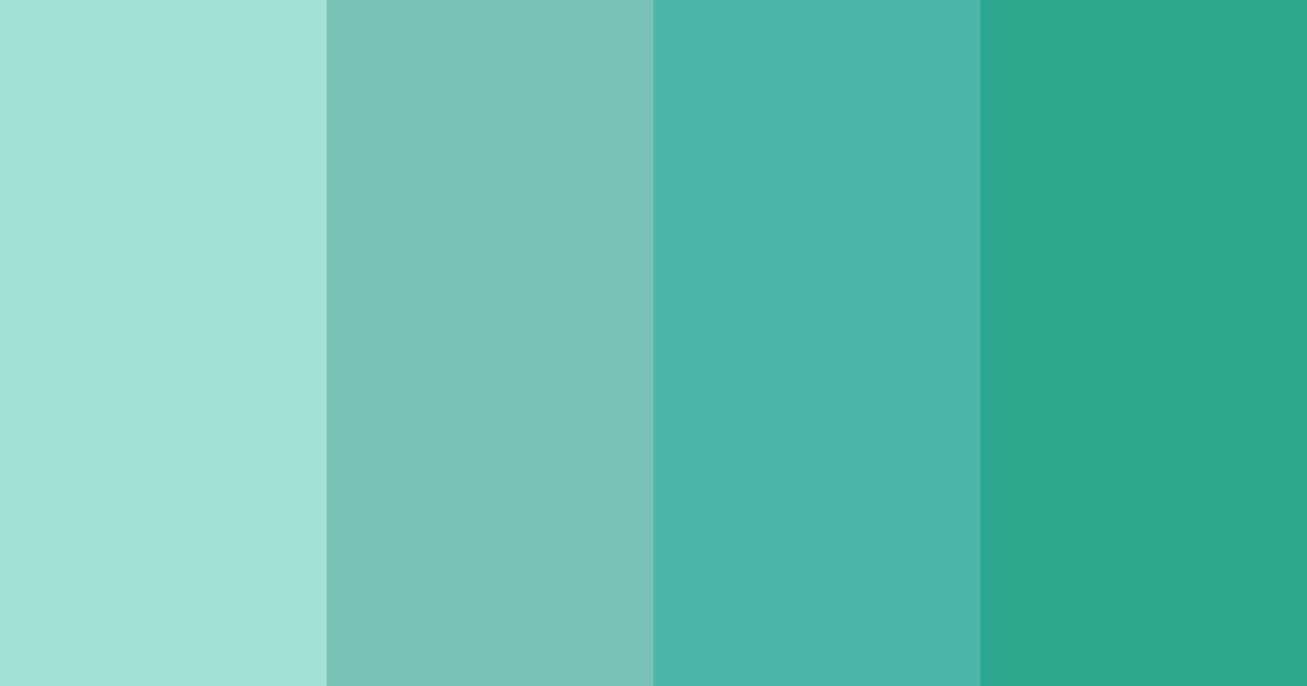 Download minty fresh green color palette PNG image (landscape)