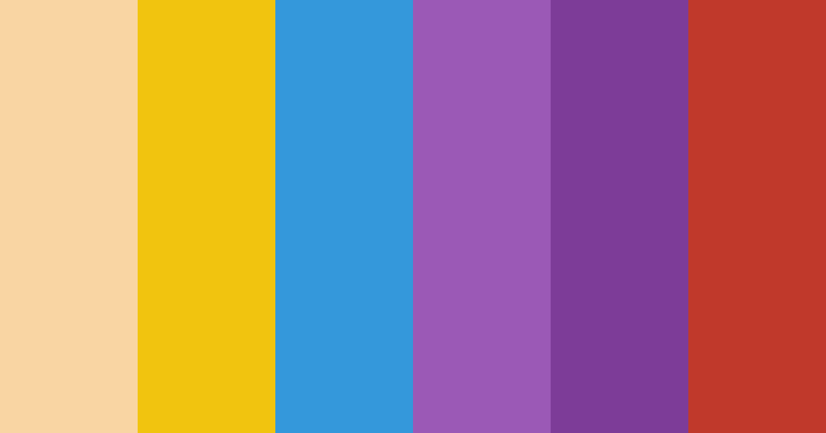 Download vibrant red yellow blue purple color palette PNG image (landscape)