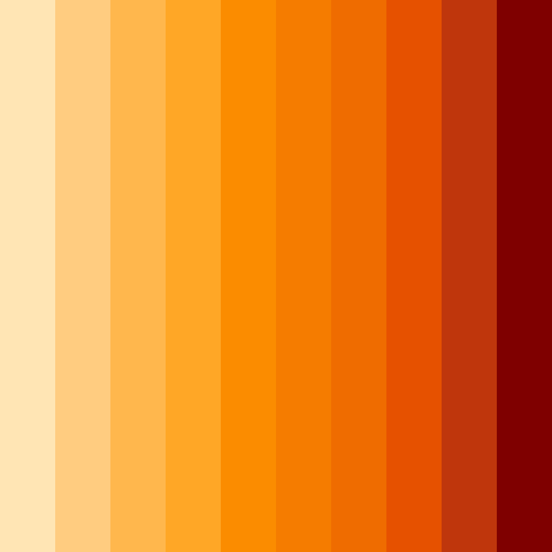 Download shades of orange color palette PNG image (square)