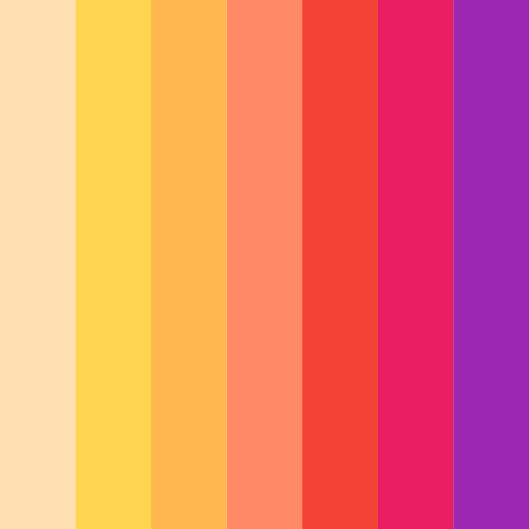 Download warm sunset color palette PNG image (square)