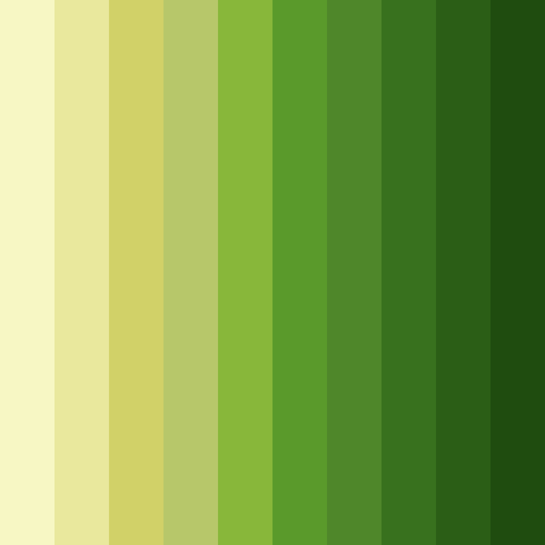 Download shades of green color palette PNG image (square)