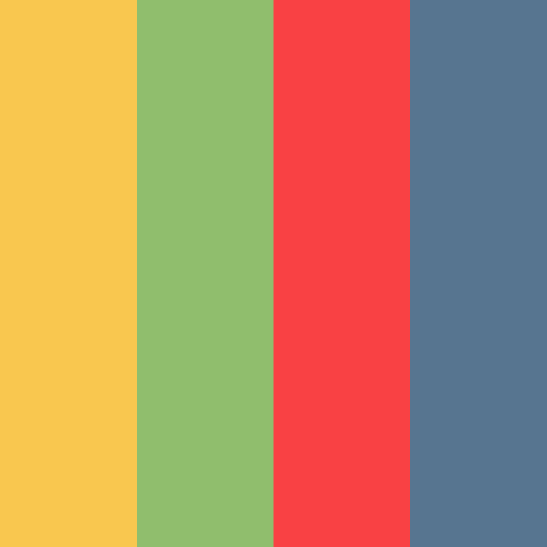 Download vibrant yellow green red blue color palette PNG image (square)
