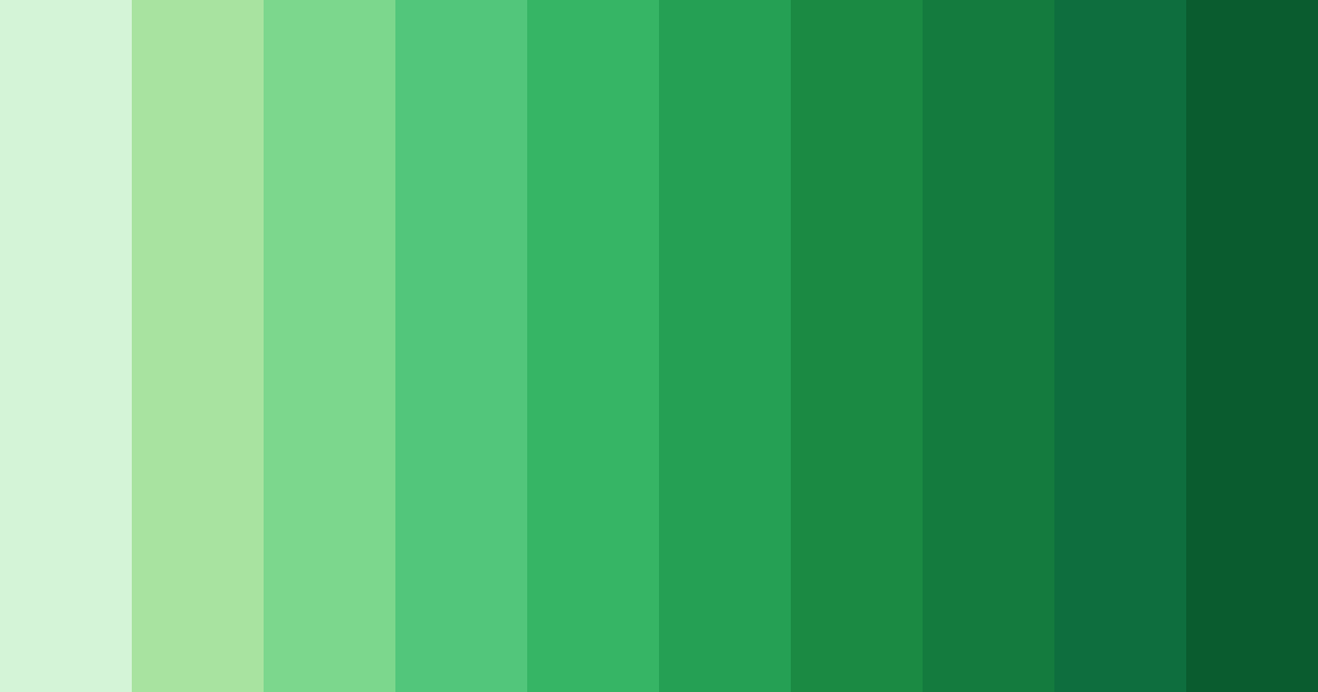 Download shades of vigor green color palette PNG image (landscape)
