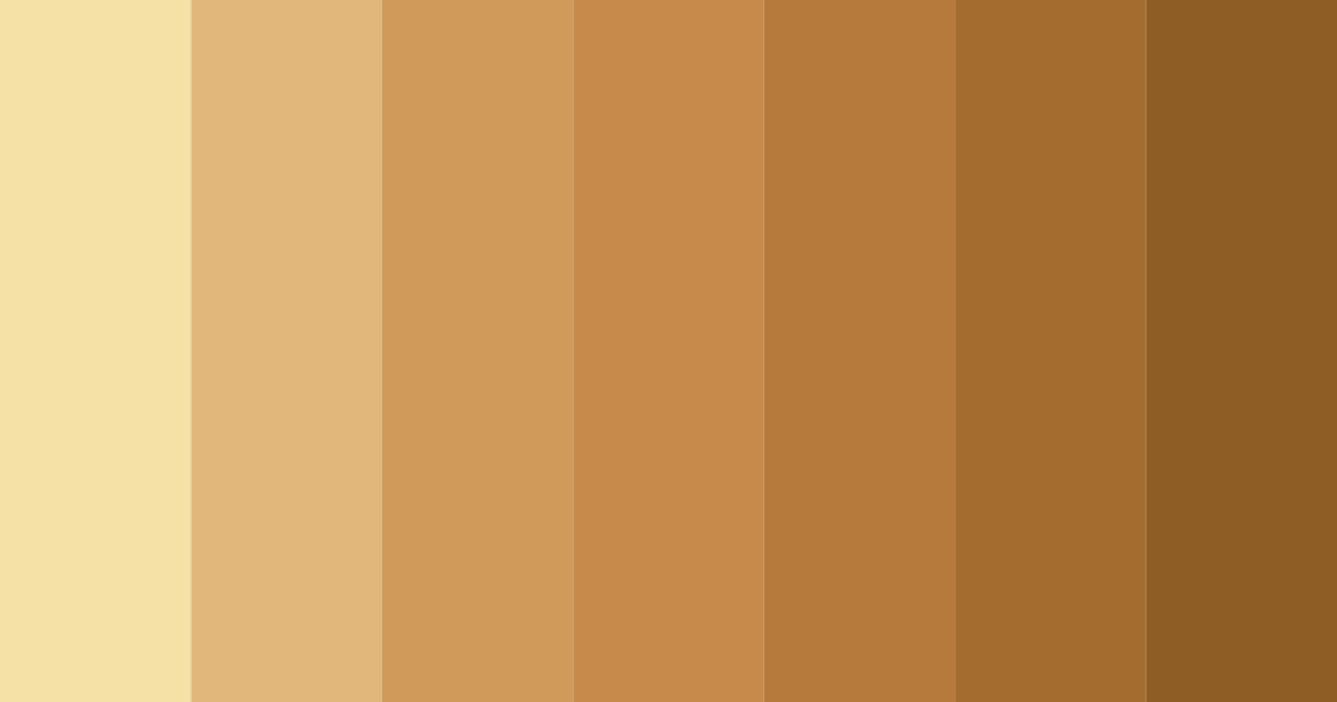Download caramel brown color palette PNG image (landscape)