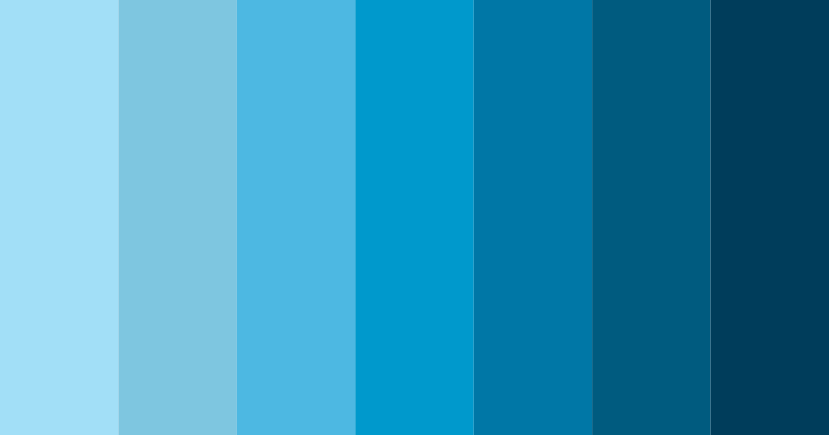 Download shades of blue ocean color palette PNG image (landscape)