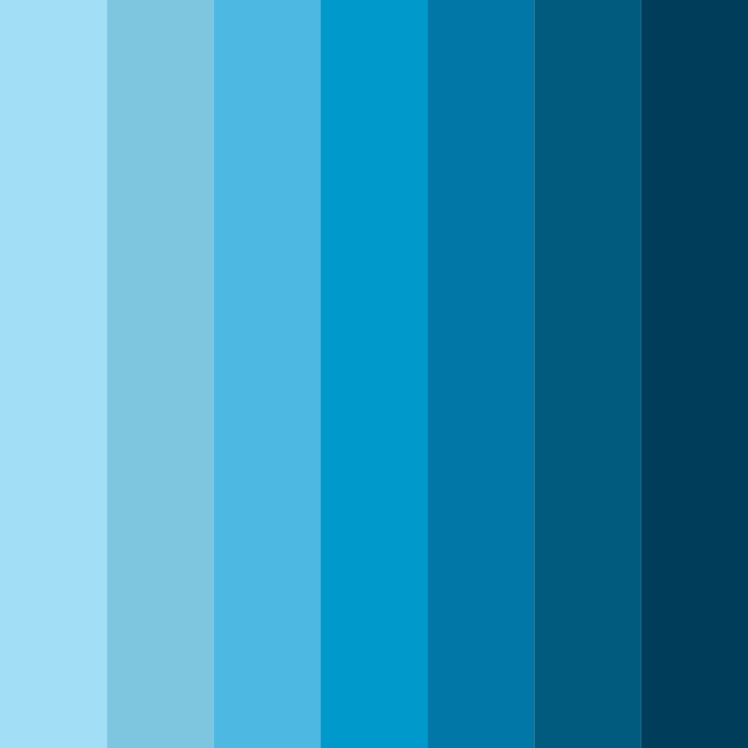 Download shades of blue ocean color palette PNG image (square)