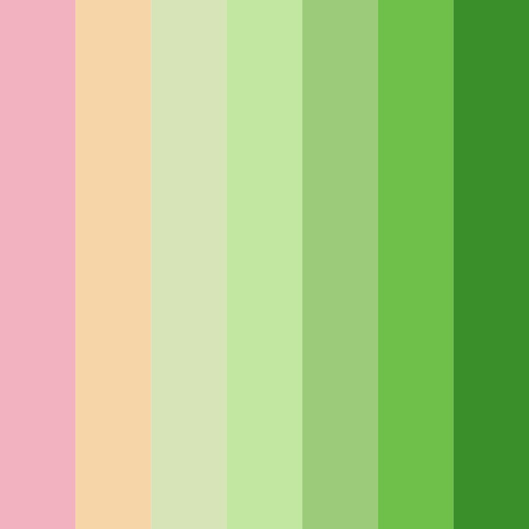 Download shades of green pink color palette PNG image (square)