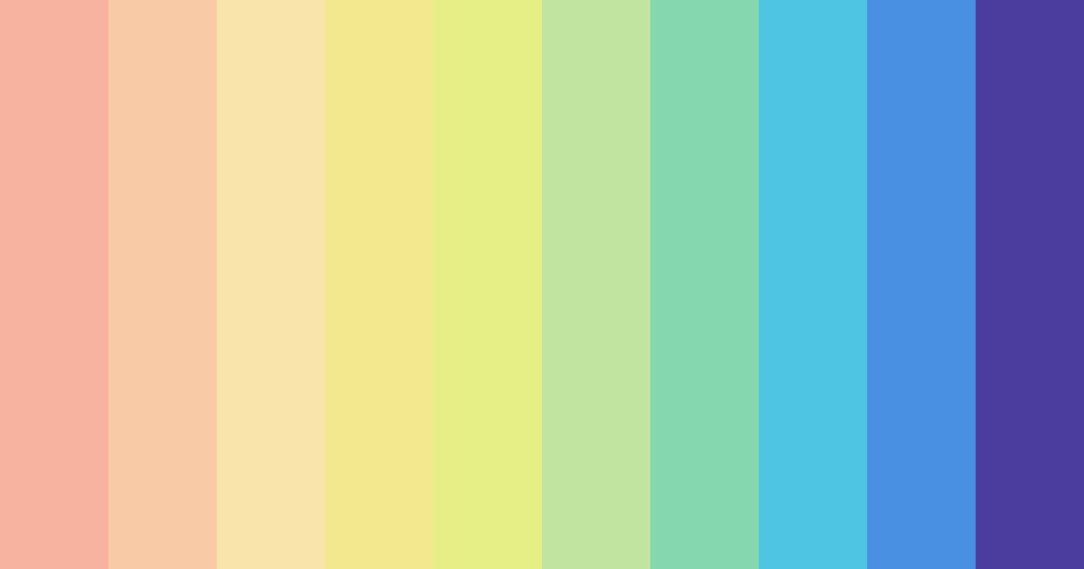 Download colorful rainbow color palette PNG image (landscape)