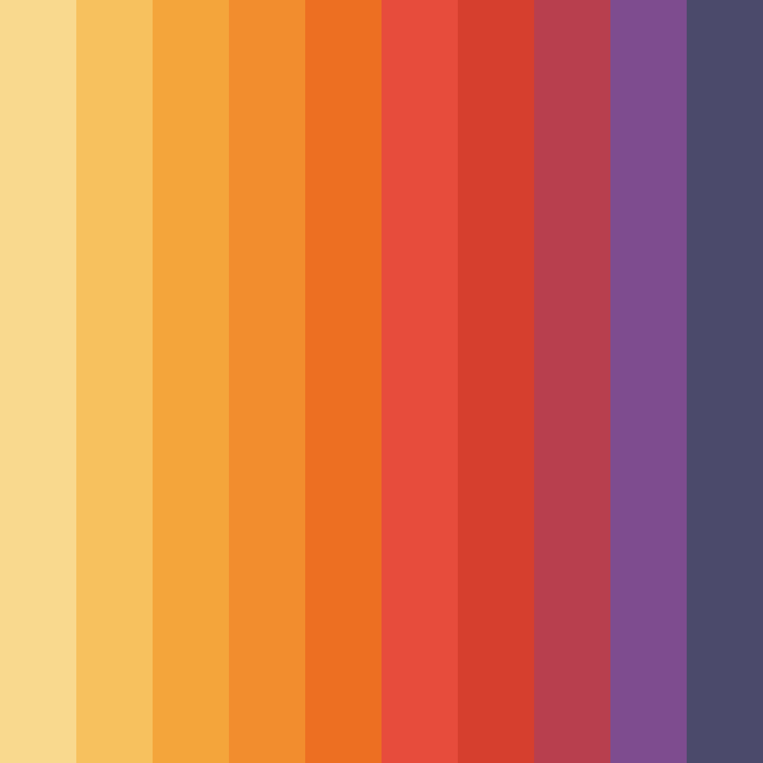 Download vibrant orange red color palette PNG image (square)