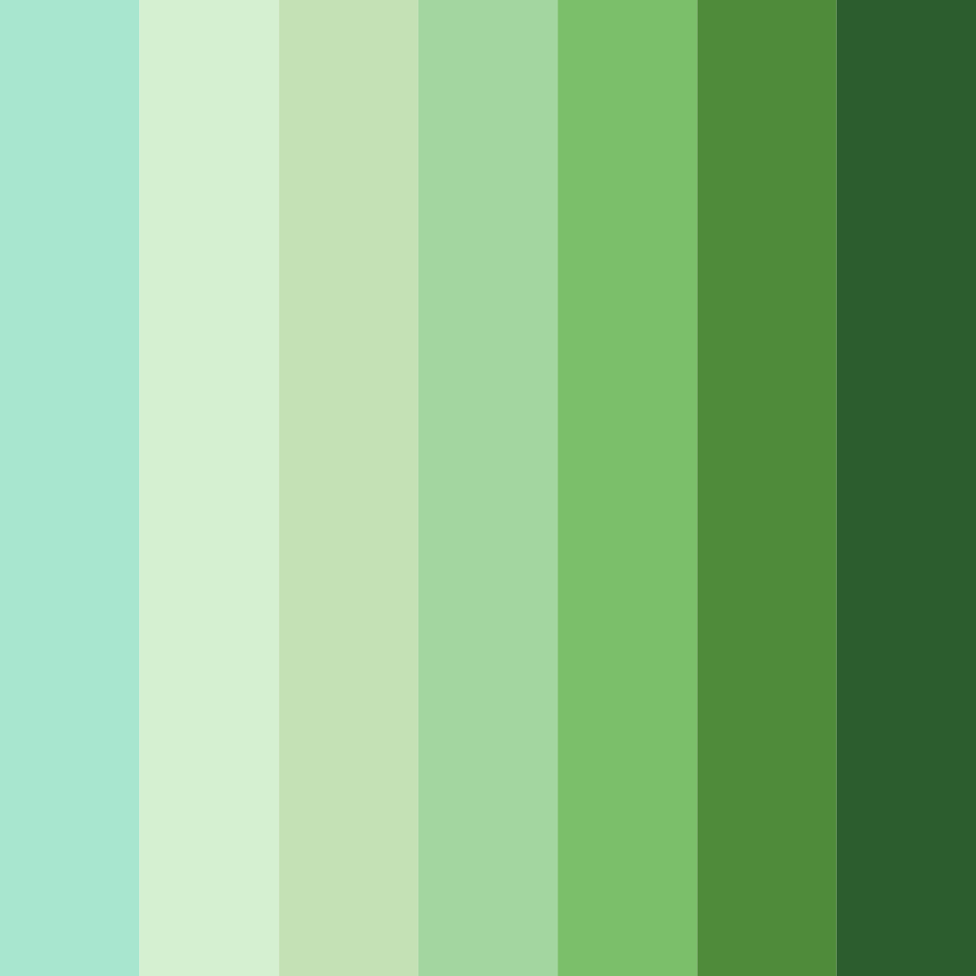Download shades of green forest color palette PNG image (square)