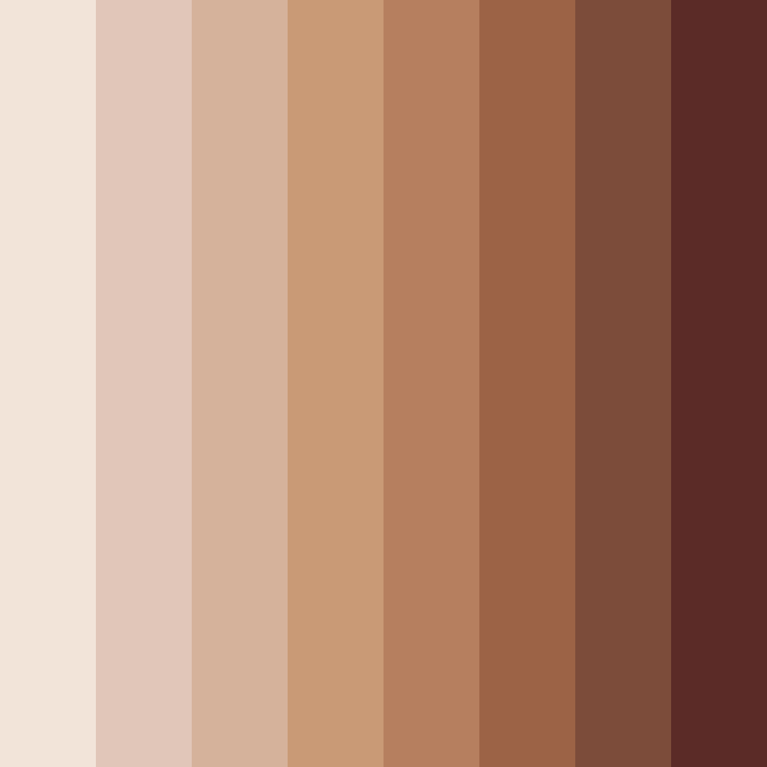 Download shades of brown color palette PNG image (square)