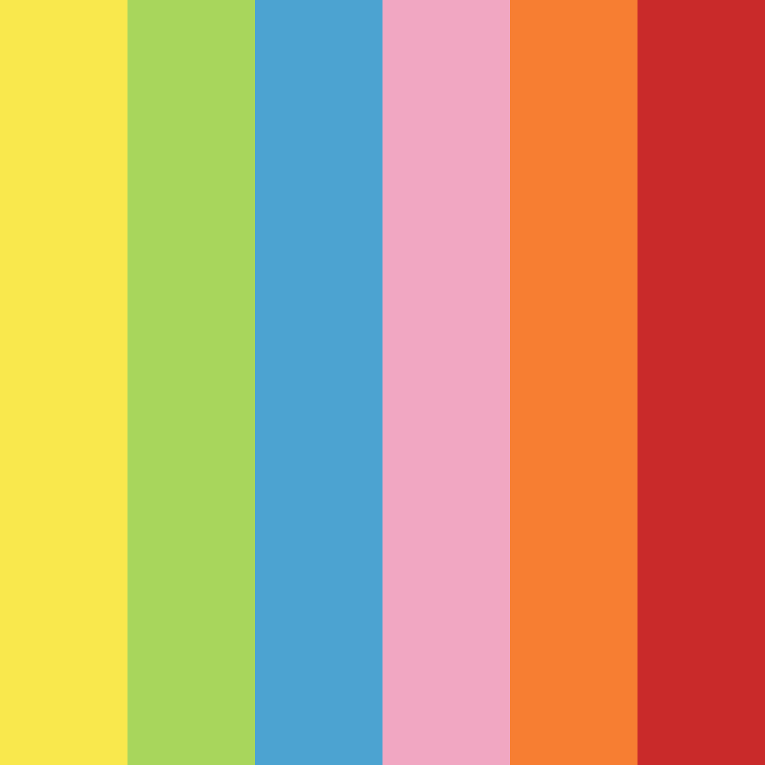 Download vibrant rainbow color palette PNG image (square)