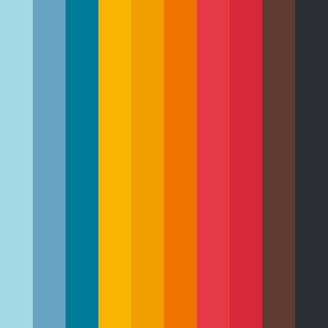 Download tidal sunrise color palette PNG image (square)
