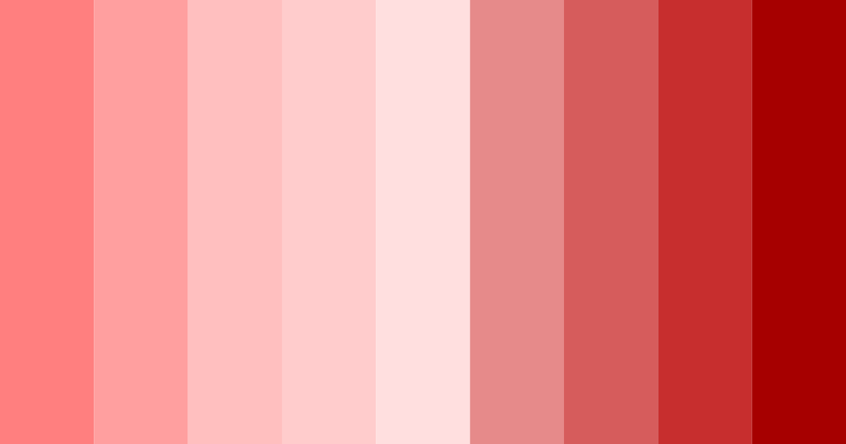 Download deep coral shades color palette PNG image (landscape)