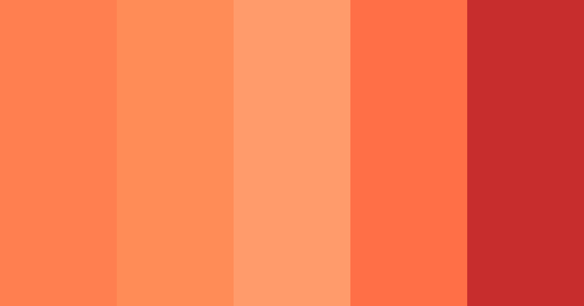 Download coral red sunset color palette PNG image (landscape)