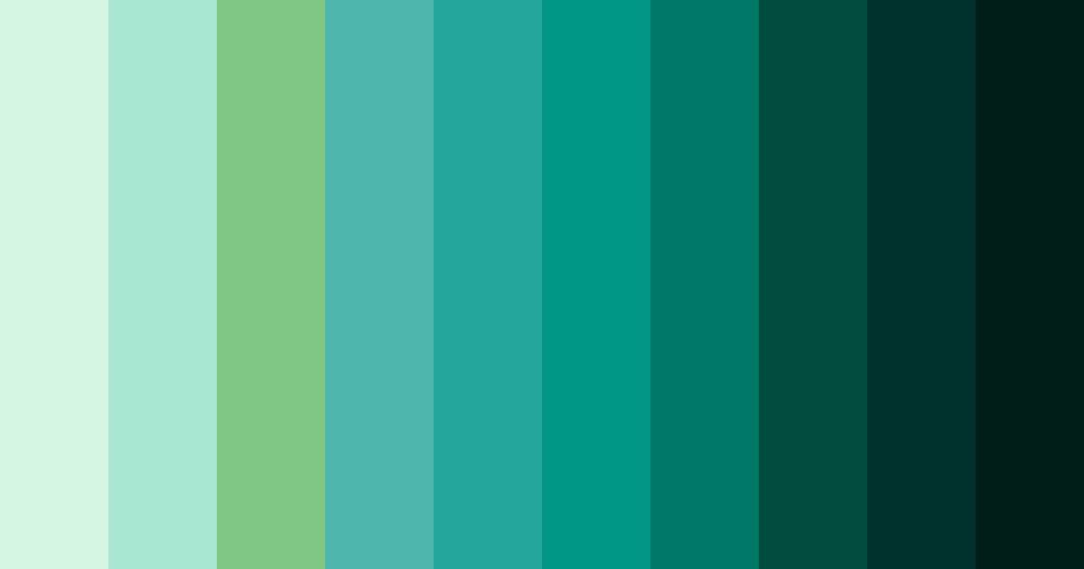 Download mint green serenity color palette PNG image (landscape)