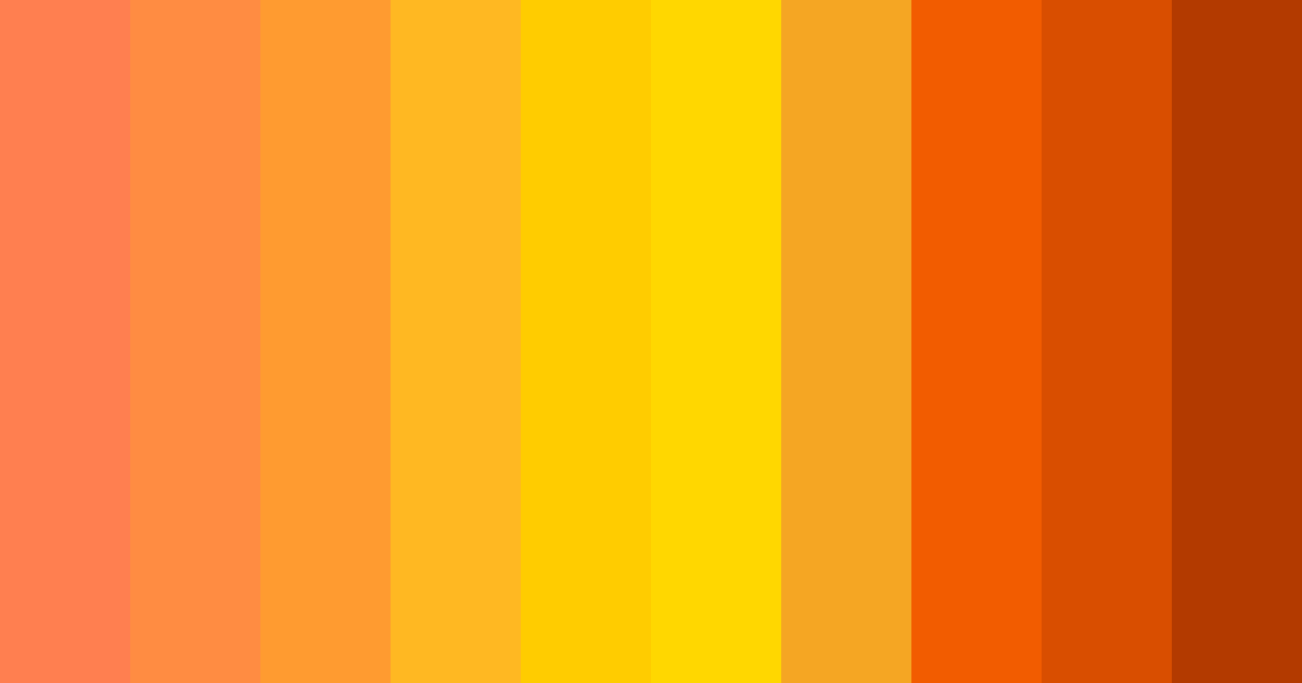 Download hot orange color palette PNG image (landscape)