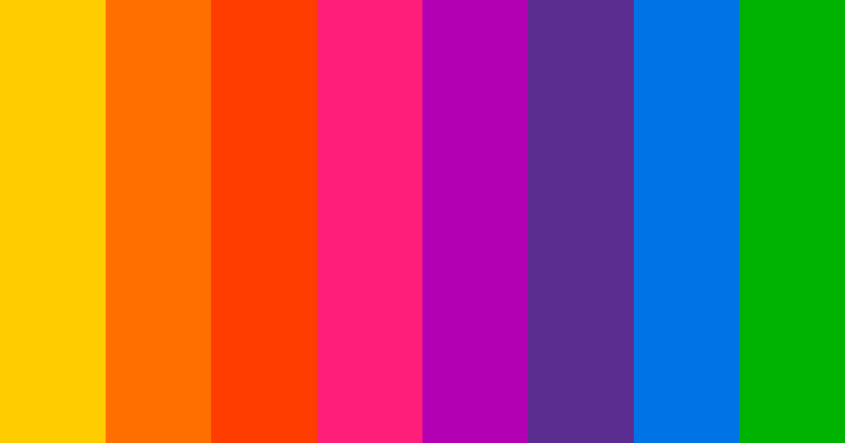 Download vibrant rainbow color palette PNG image (landscape)
