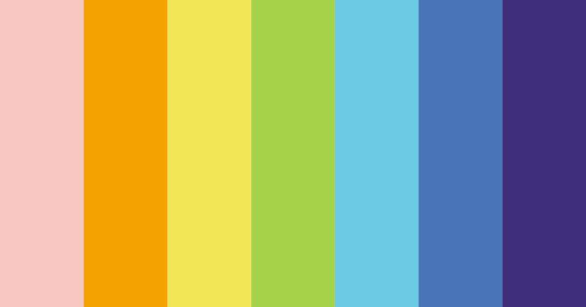 Download rainbow bright color palette PNG image (landscape)