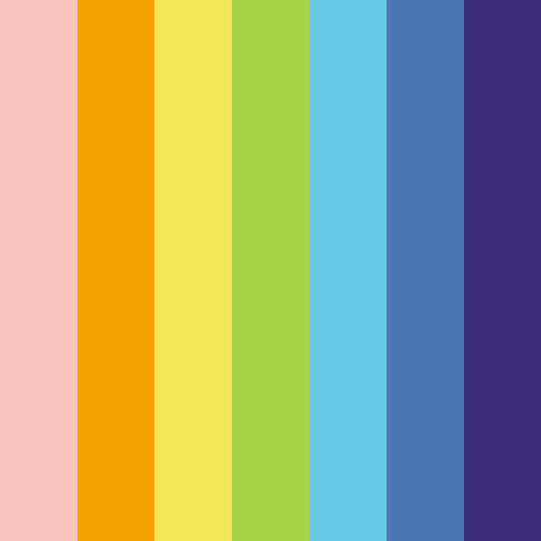 Download rainbow bright color palette PNG image (square)