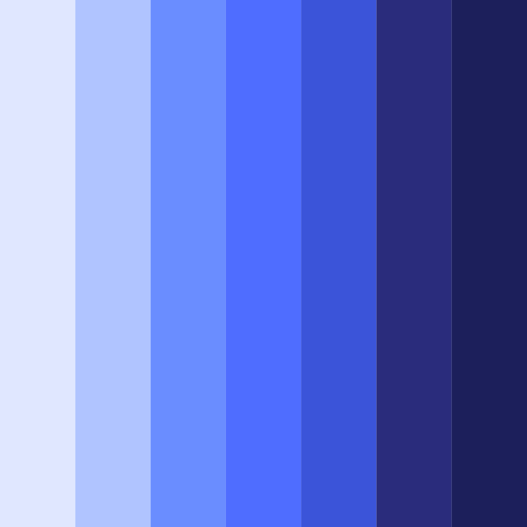Download shades of indigo color palette PNG image (square)