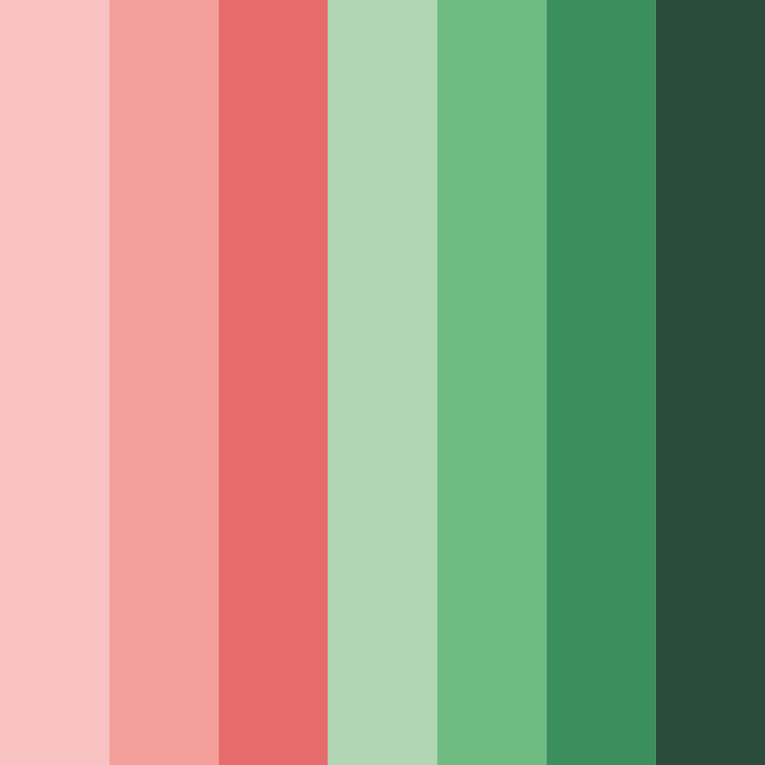 Download red and green harmony color palette PNG image (square)