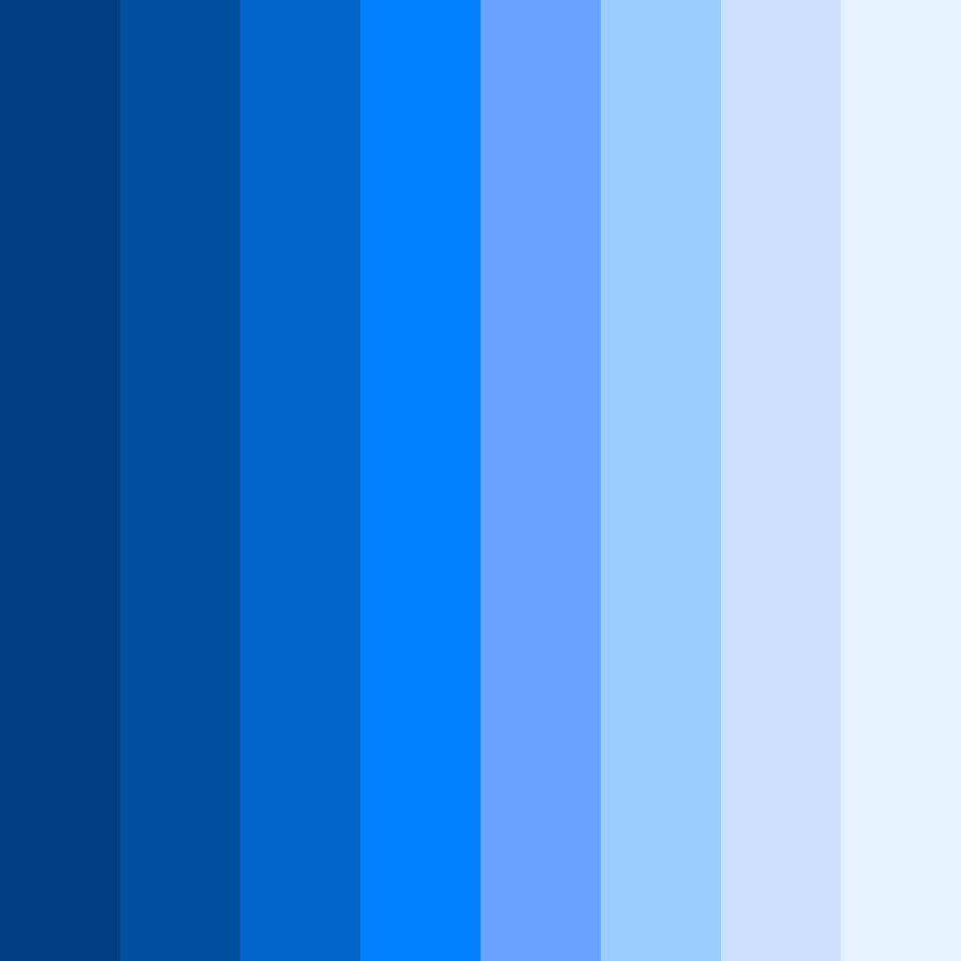 Download shades of blue color palette PNG image (square)