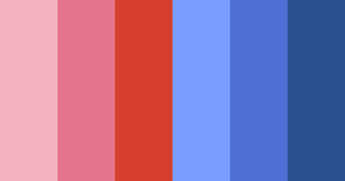 Download blue and red harmony color palette PNG image (landscape)