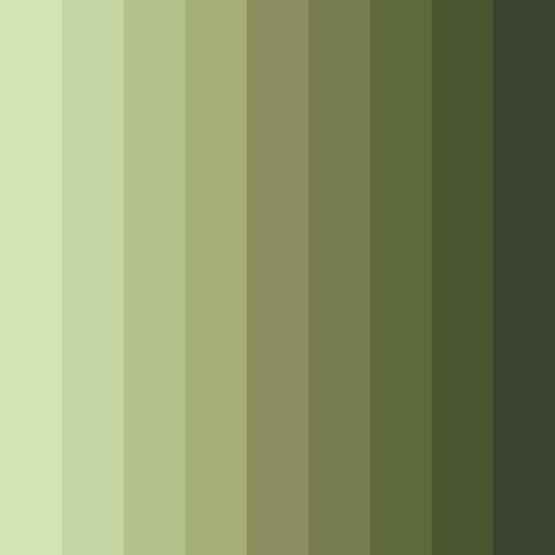 Download shades of olive green color palette PNG image (square)