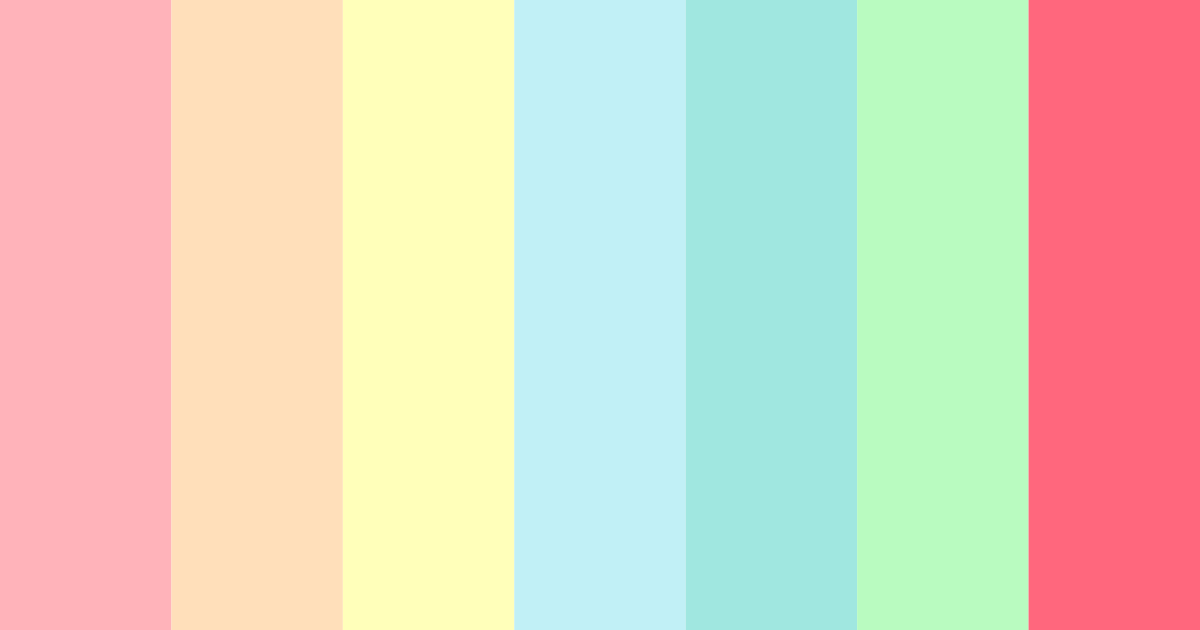 Download colorful rainbow color palette PNG image (landscape)