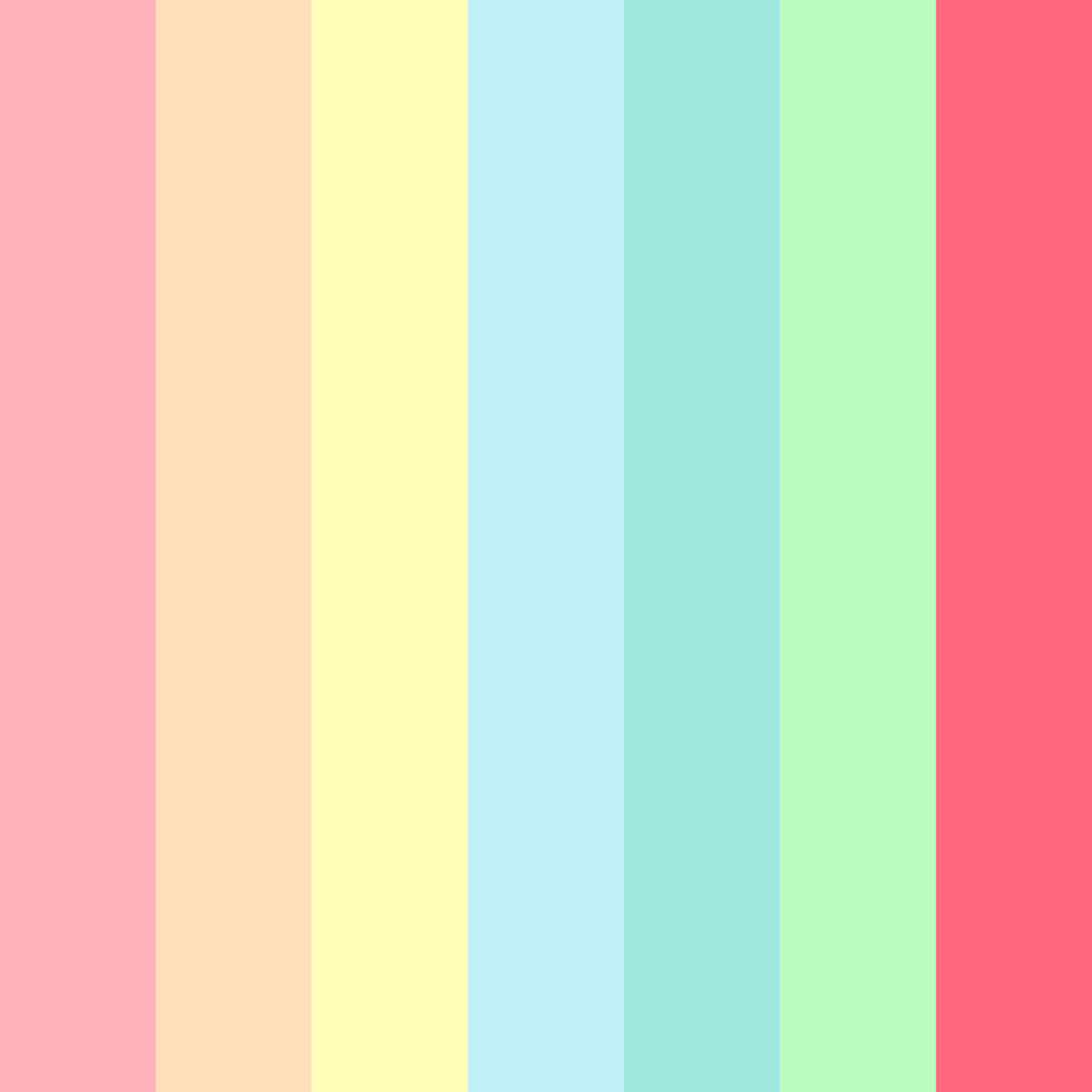 Download colorful rainbow color palette PNG image (square)