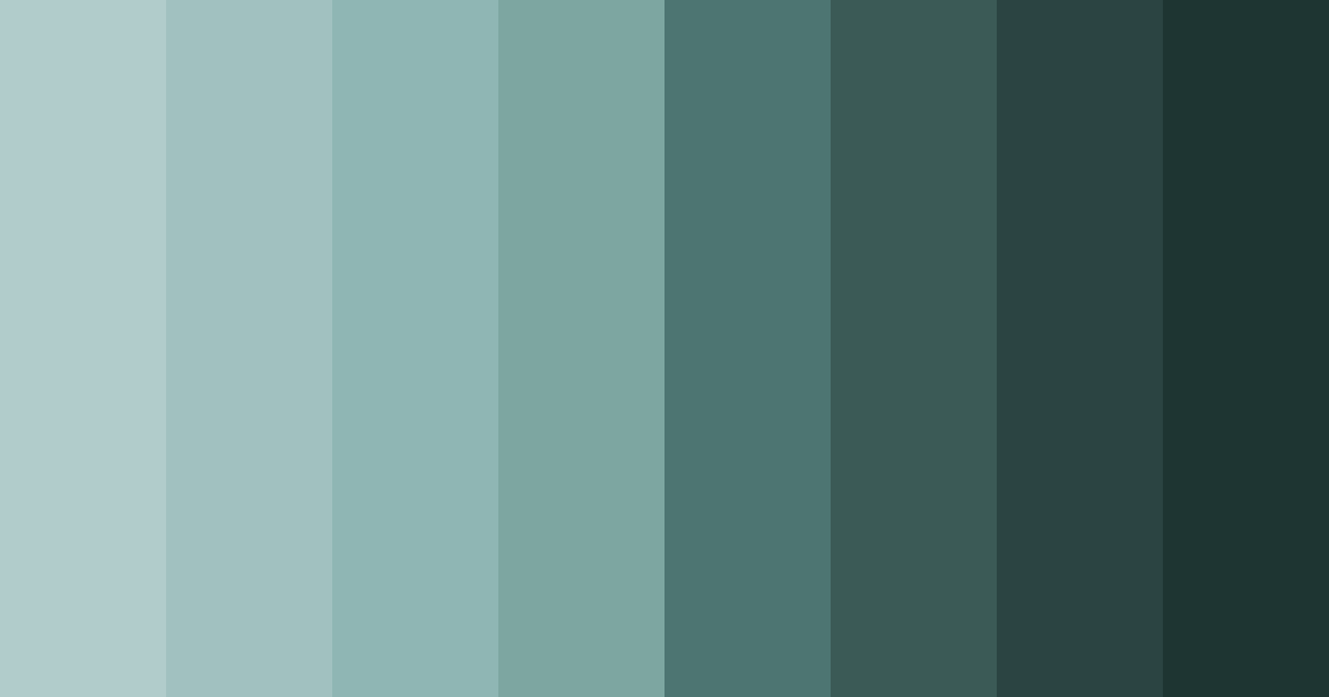 Download teal shades color palette PNG image (landscape)