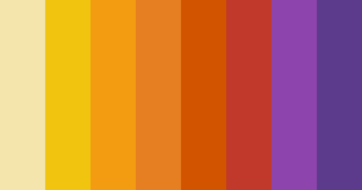 Download shades of yellow and orange color palette PNG image (landscape)