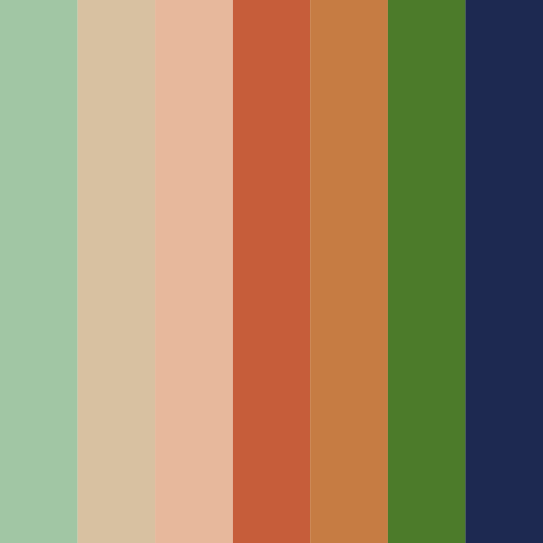 Download earthy tones color palette PNG image (square)
