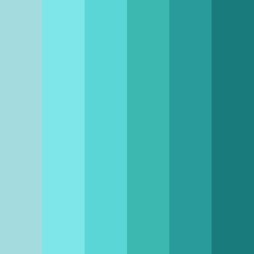 Download teal shades color palette PNG image (square)