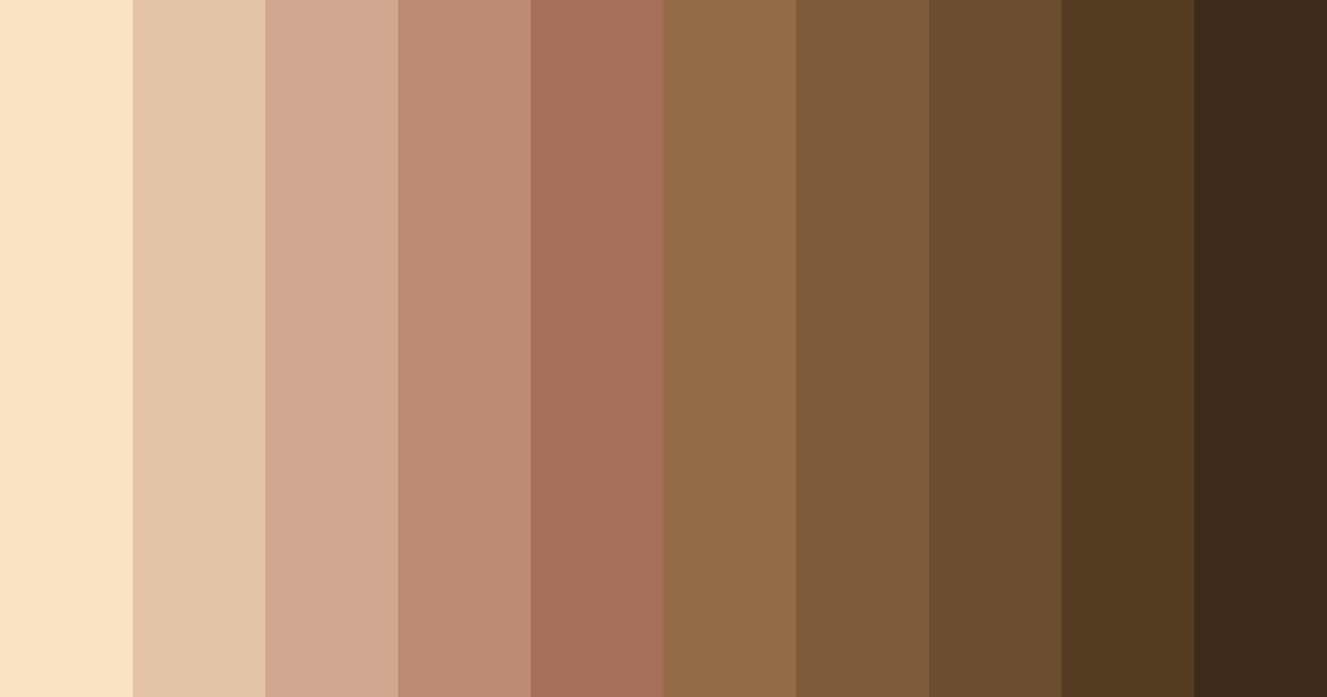 Download brown cream gradient color palette PNG image (landscape)
