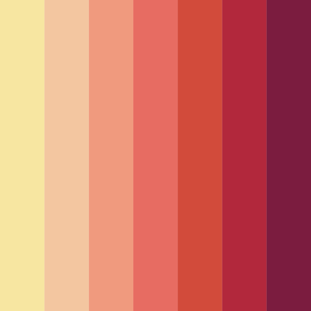 Download red sunset color palette PNG image (square)