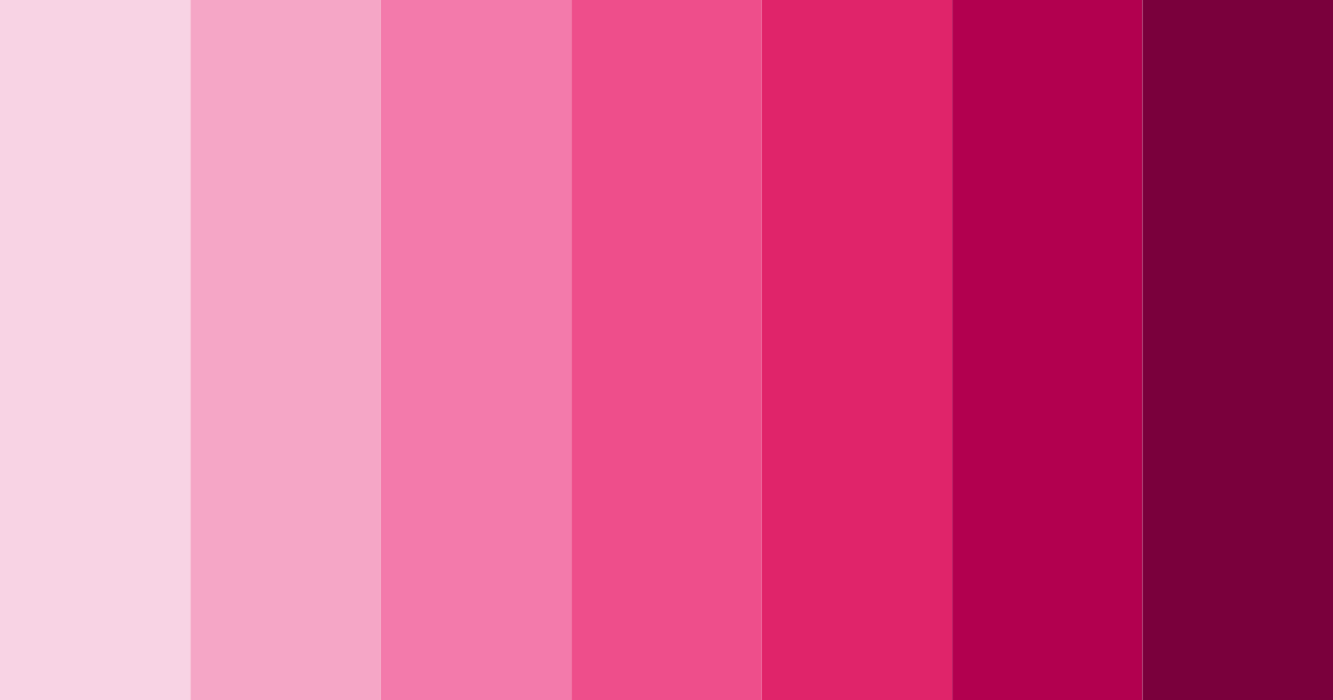 Download vibrant pink color palette PNG image (landscape)