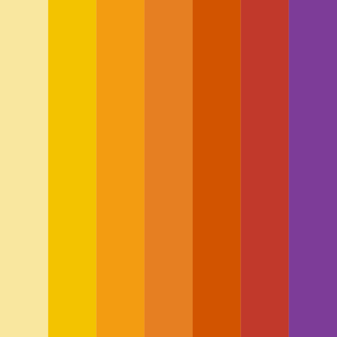 Download yellow sunset color palette PNG image (square)
