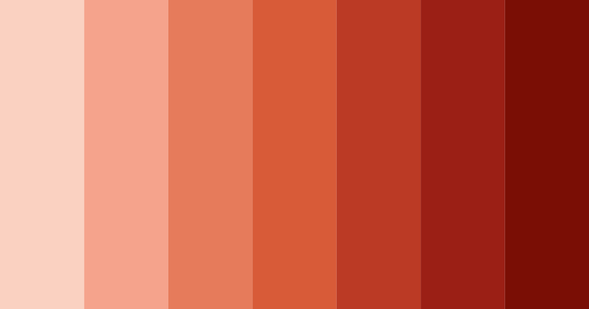 Download shades of coral color palette PNG image (landscape)