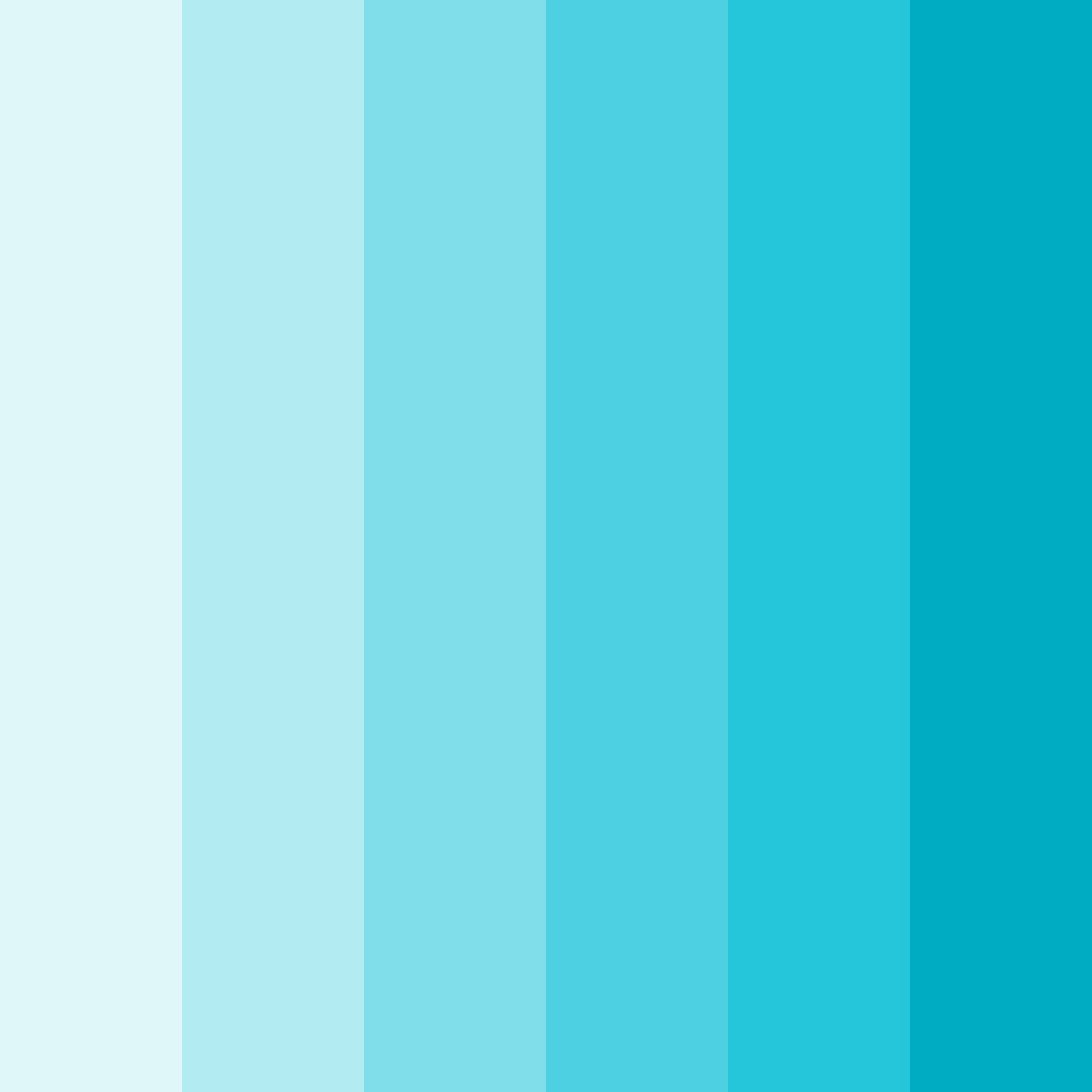 Download shades of aqua color palette PNG image (square)
