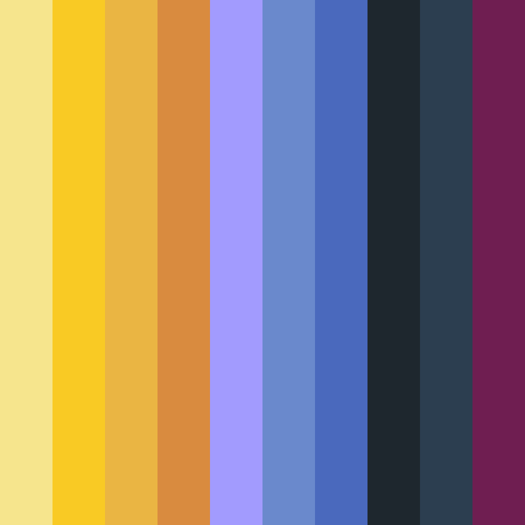 Download yellow and purple dream color palette PNG image (square)