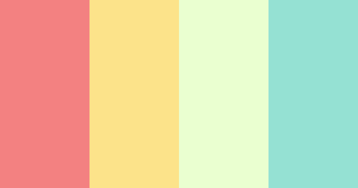 Download coral peach mint color palette PNG image (landscape)