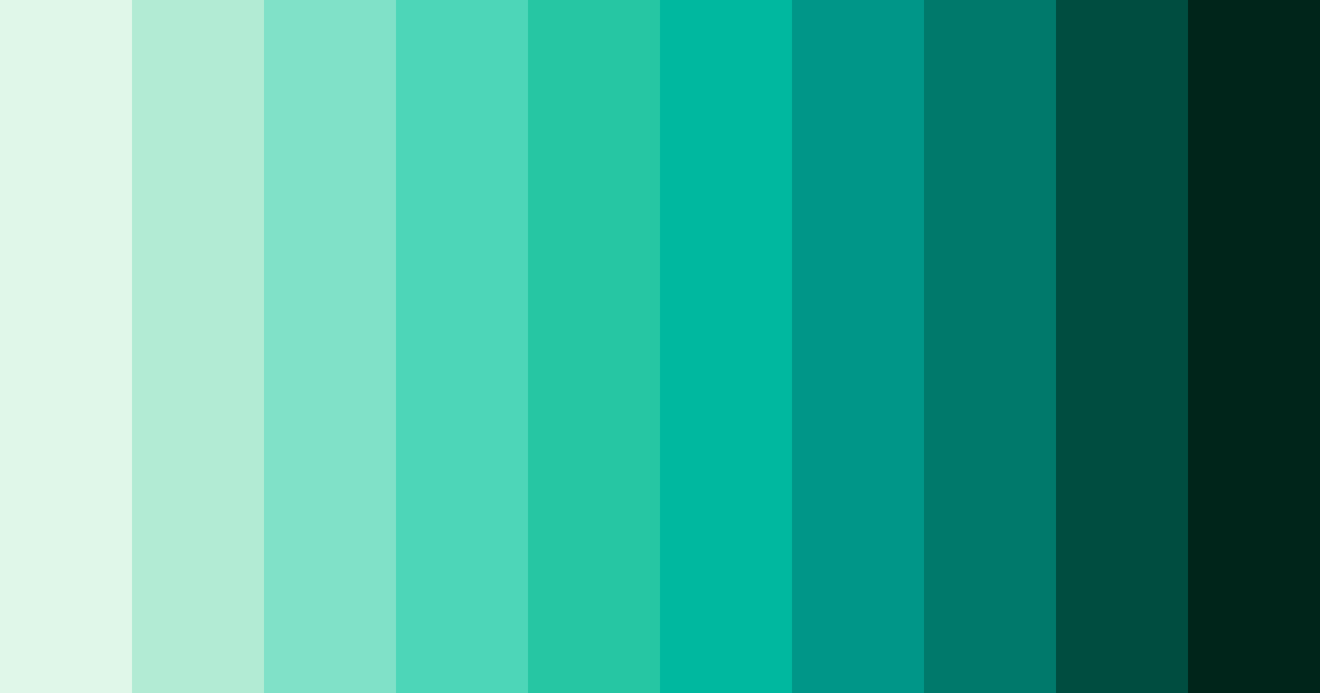 Download emerald harmony color palette PNG image (landscape)