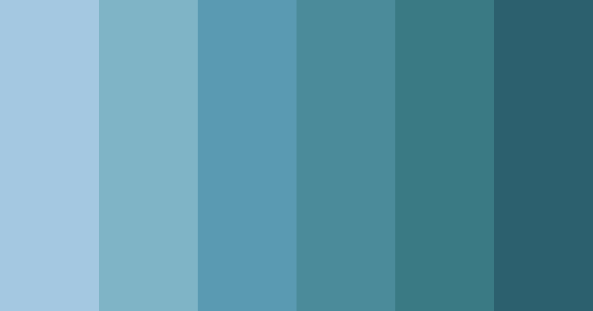 Download blue green shades color palette PNG image (landscape)