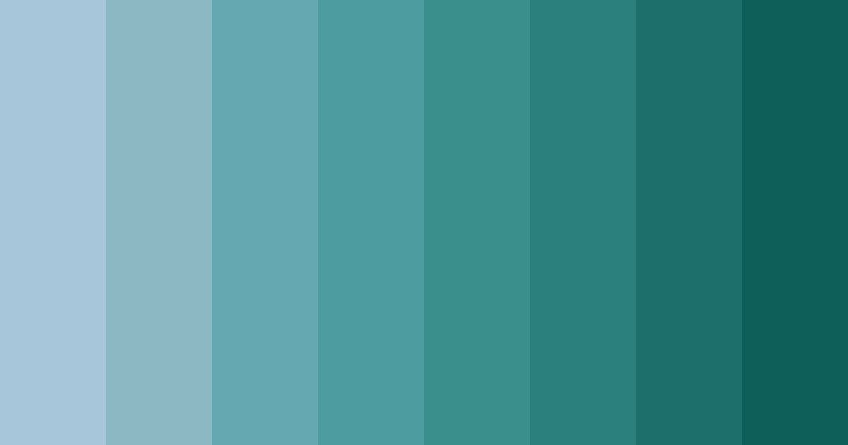 Download blue green shades color palette PNG image (landscape)