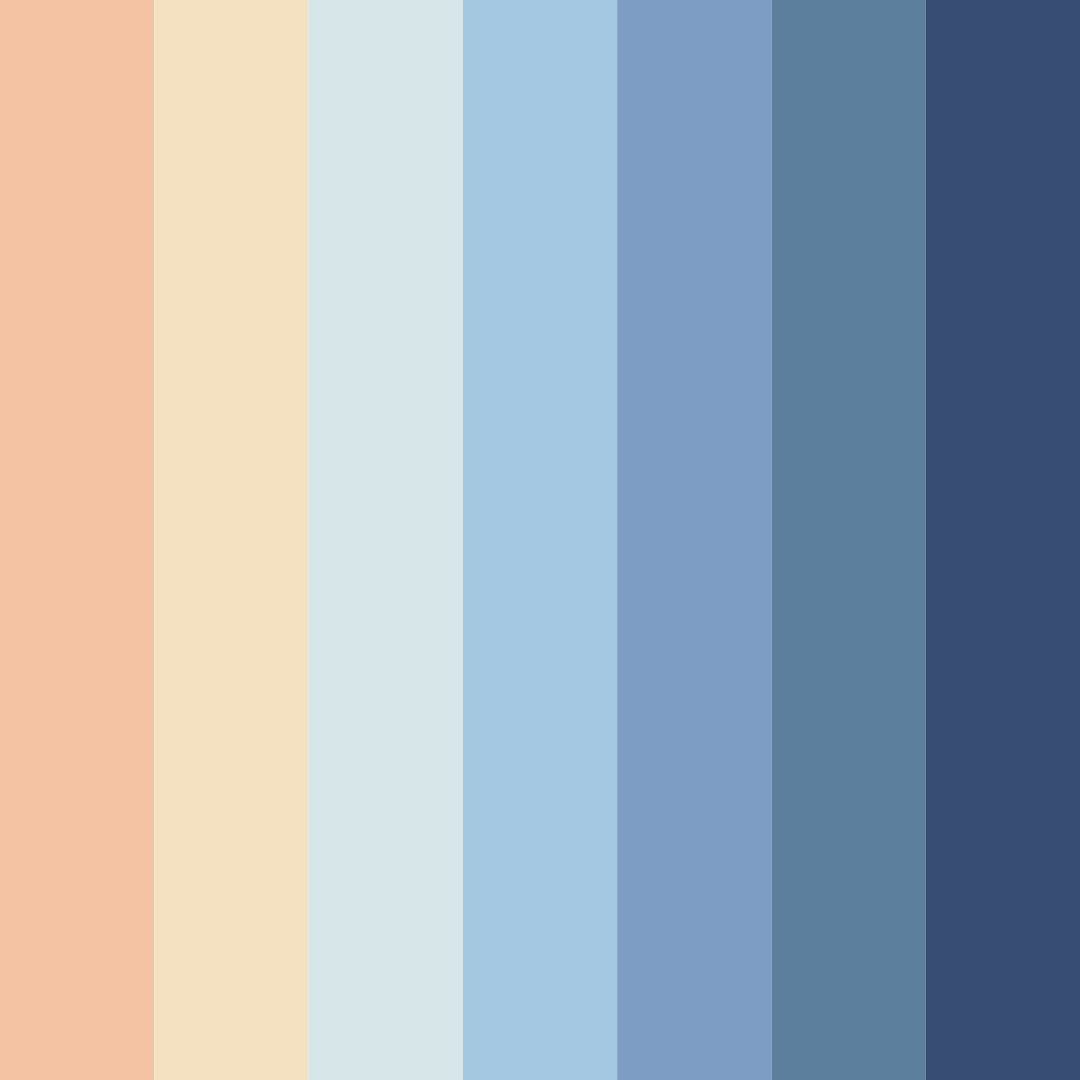 Download shades of blue color palette PNG image (square)
