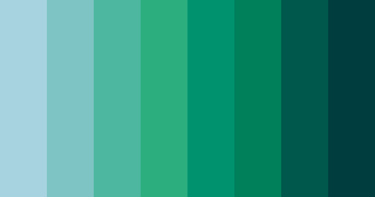 Download teal to emerald color palette PNG image (landscape)